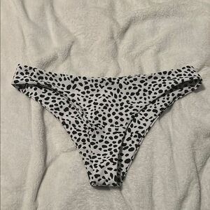Black and White Leopard Print Bikini Bottoms